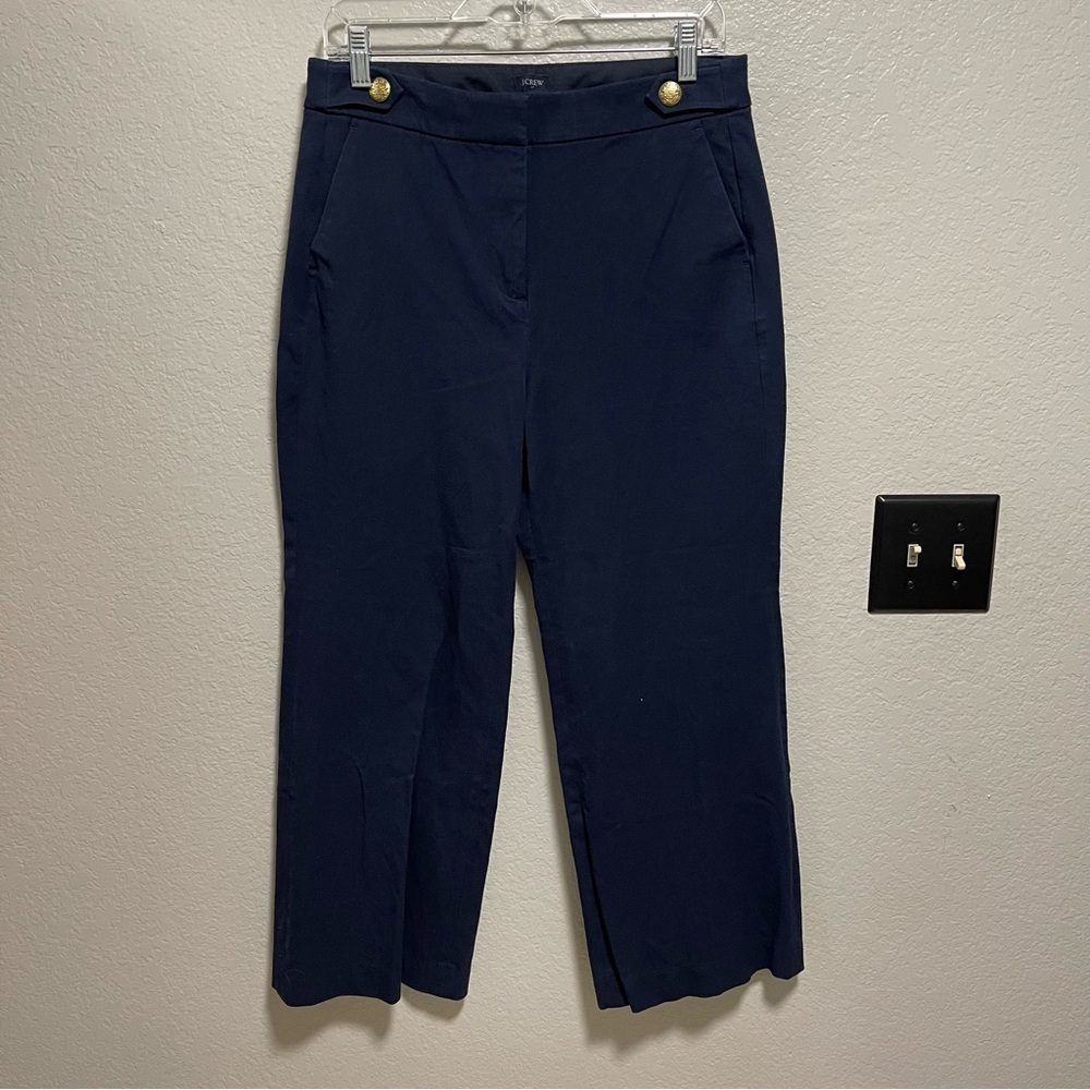 J.Crew Nautical Wide Leg Cropped Trouser Size 10